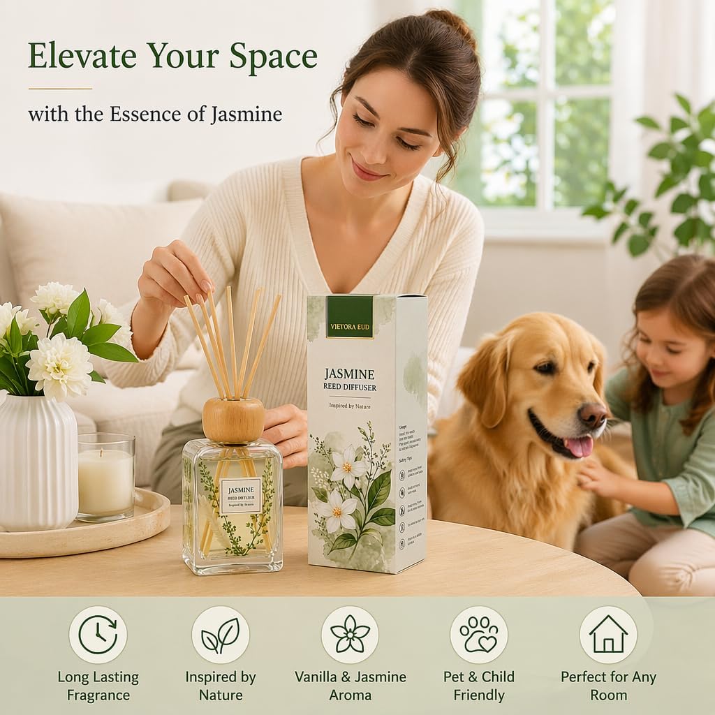 Luxury Hotel Scent Reed Diffuser 100ml (3.38oz) | No.1898 Hotel Collection Diffuser Oil Inspired by Ritz Carlton | Home, Bathroom & Office Decor | Long-Lasting Room Freshener Gift Set