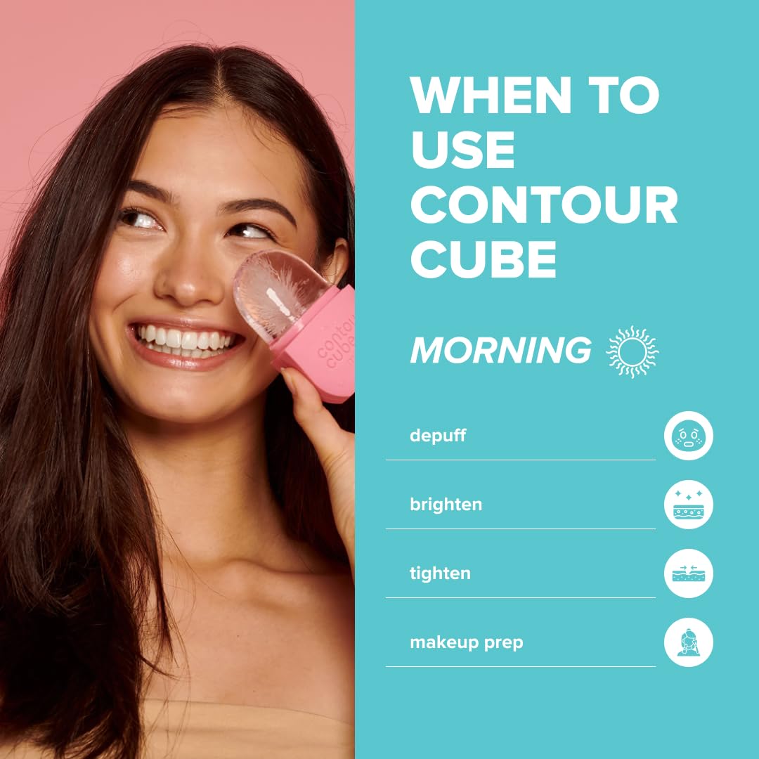 Contour Cube Original - Ice Roller for Sculpting & De-Puffing - Face Ice Roller & Massager with BPA-Free Silicone - Ice Mold for Face - Skin Care Tools for Daily Skincare (180ml) - Marble