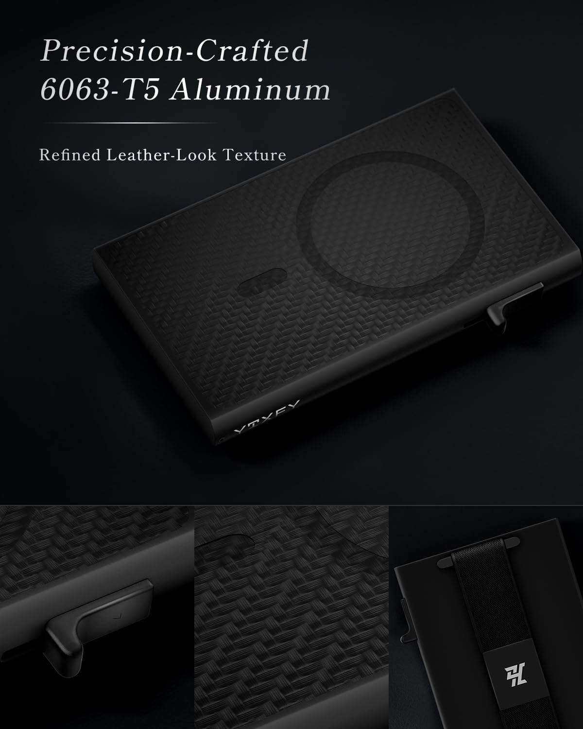 Magnetic Wallet for MagSafe, Pop-Up, RFID, Carbon Fiber-Style Texture