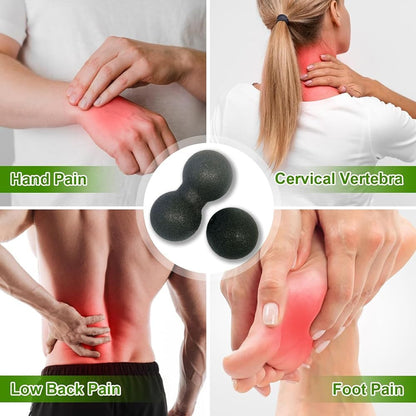 Peanut Massage Ball, Double Lacrosse Foam Roller for Physical Therapy, Firm | Deep Tissue Exercise, Myofascial Release, Muscle Knots Acupoint Relief, Trigger Point Tool for Neck Back Feet Waist Pain
