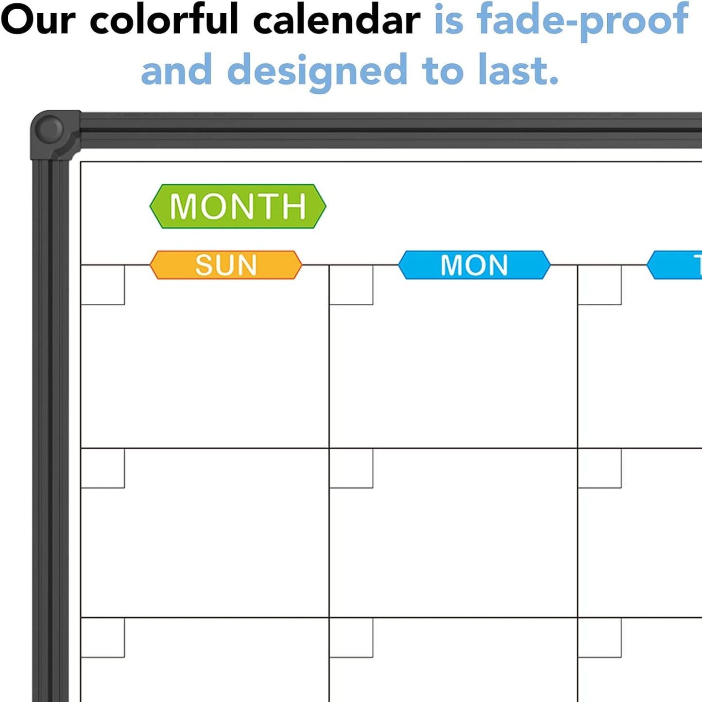 JILoffice Magnetic Dry Erase Calendar Whiteboard, 4 Month White Board Planner 36 X 24 Inch, Black Aluminum Frame Wall Mounted Board for Office Home and School