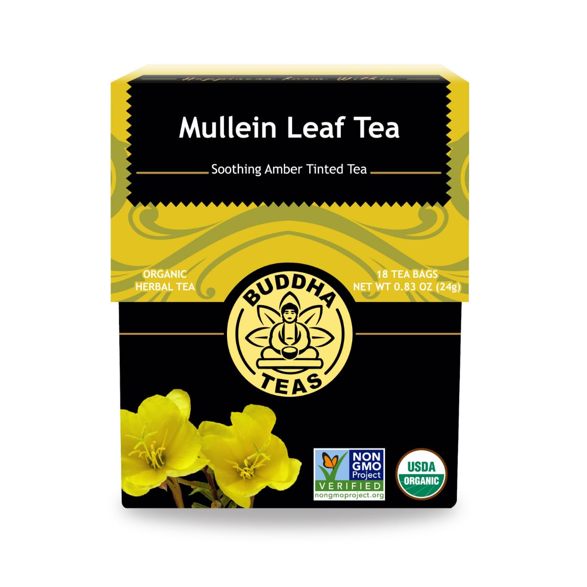 Buddha Teas Organic Mullein Leaf Tea - Herbal Tea & Caffeine Free