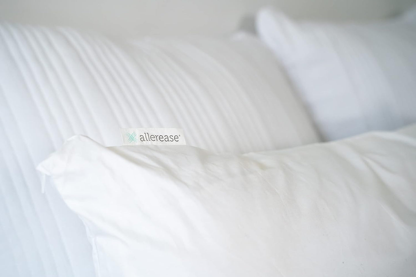 AllerEase 100% Breathable Cotton Pillow Protector for Sleeping, Standard 26" x 20" - 2 Pack
