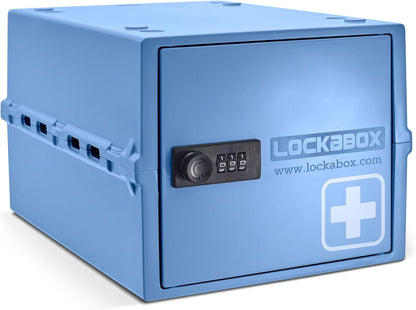 Lockabox One™ | Premium Lock Box | Medium Combination Lock Box For Food, Medicine & Home Safety | External Size 12 x 8 x 6.6 inches (Crystal)