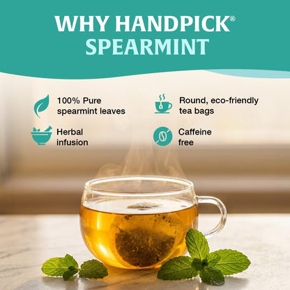 HANDPICK Lemon Balm Tea Bags – 100 Count | 100% Pure & Naturally Dried | Caffeine-Free Herbal Tea with Citrus Flavor & Aroma | Premium Lemon Balm Leaf