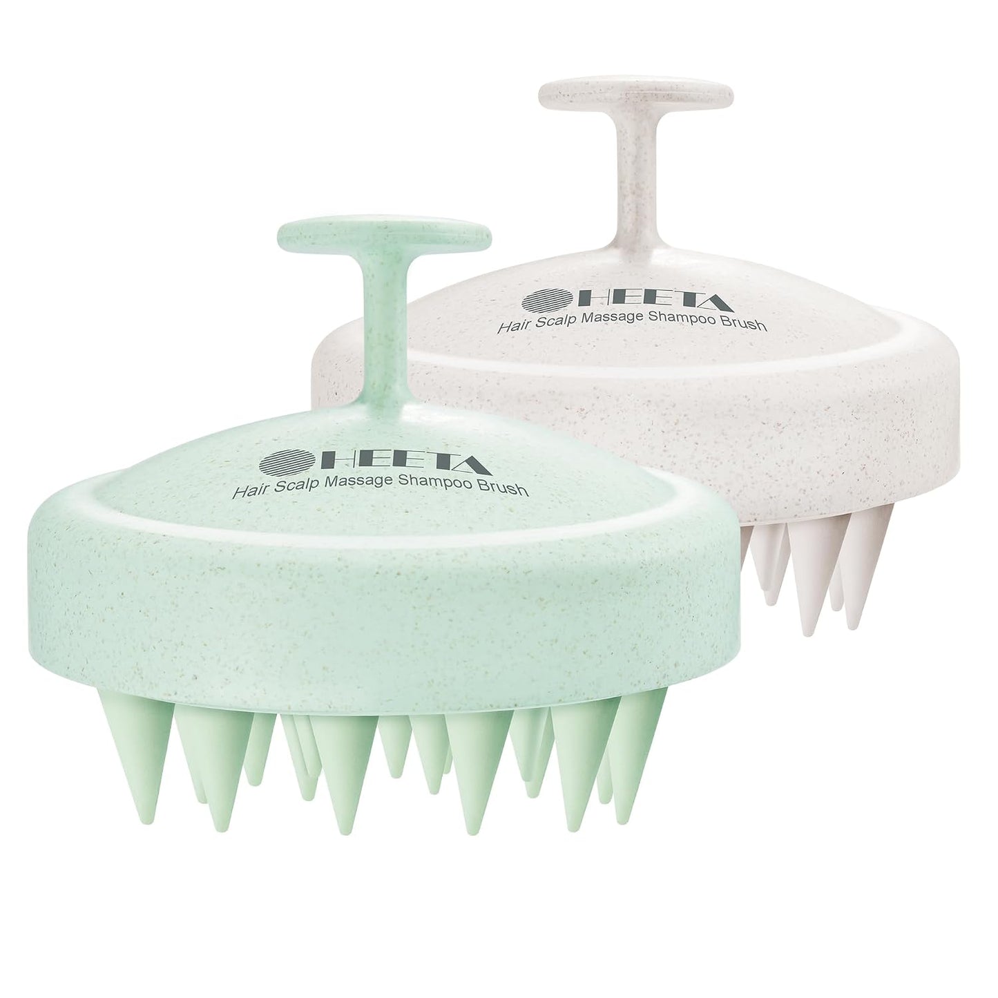 HEETA Scalp Massager Hair Growth 2-Pack, Soft Silicone Scalp Scrubber Shampoo Brush for Exfoliation Dandruff Removal Head Massage Stress Relax, Wet & Dry Use for Women Men Thick Thin Curly Hair Care