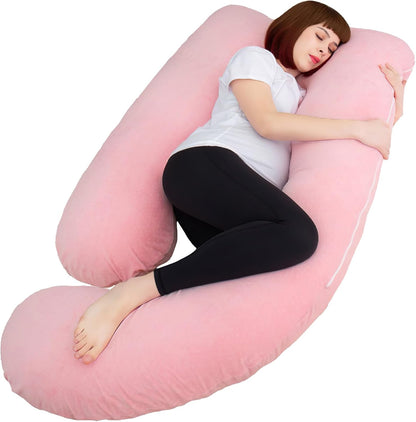 60 Inch Pregnancy Pillow for Sleeping, Extra Large U Shaped Body Pillow, Maternity Pillow for Pregnant Women with Velvet Cover (Dark Grey)