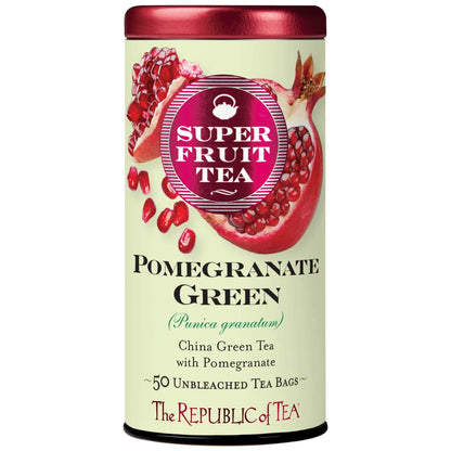 The Republic of Tea SuperFruit Pomegranate Green Tea, Low Caffeine, 50 Ct
