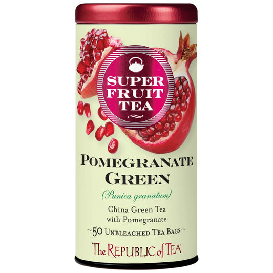 The Republic of Tea SuperFruit Pomegranate Green Tea, Low Caffeine, 50 Ct