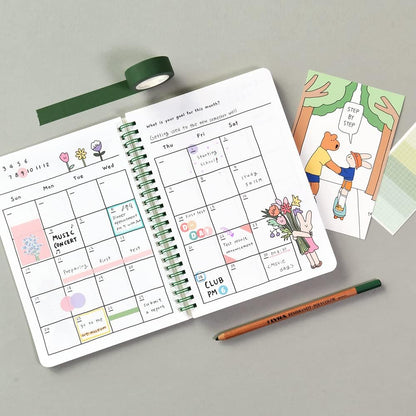 Monolike Basic B5 Monthly + Weekly Planner pad, A SET - Academic Planner, Weekly & Monthly Planner, To-do list, Note pad, Scheduler