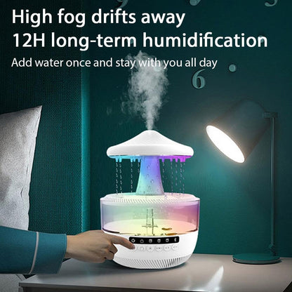 Cloud Rain Humidifier with Bluetooth Speaker for Bedroom with Soothing Rain Sounds,350ml Cool Mist Aromatherapy Diffuser with RGB Night Lights, Timer & White Noise for Sleep & Relaxation (White)