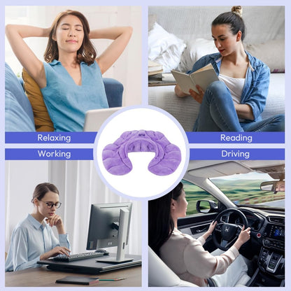 Microwavable Heat Pad for Neck and Shoulders, Weighted Microwave Moist Heating Wrap for Pain Relief Sore Muscle Stress Tension, Heated Wrap with Aromatherapy, Hot & Cold Compress, Grey