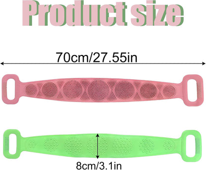 Silicone Body Scrubber for Shower,Silicone Back Body Scrubber with Handle,27.5 Inch Exfoliating Deep Clean Bath Body Brush Scrubber for Men and Women-2 PCS