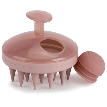Hair Scalp Massager Shampoo Brush Hair Scrubber Washing Brush Silicone Scalp Exfoliator for Dandruff Removal- Beige