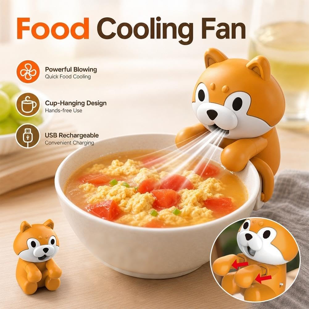 Cooling Clip-On Mini Fan for Cup & Bowl,Dinosaur Animal Fans Coffee Chiller
