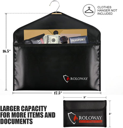 ROLOWAY Hanger Diversion Fireproof Safe, Hidden Compartment for Home & Travel, Secret Safe for Cash Hiding Under Clothes with Small Fireproof Bag