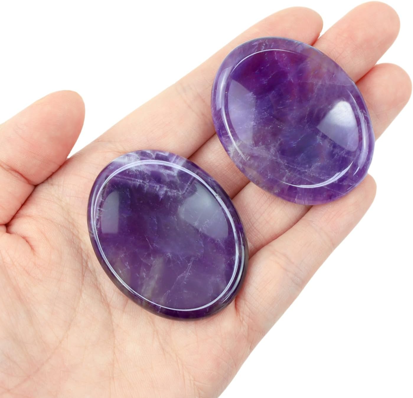 Worry Stone Crystals and Healing Stones Anxiety Fidgets Natural Meditation Accessories 7 Chakra Thumb Sensory Mental Health Depression Stress Anxiety Relief Items Mother's Day Gifts for Women