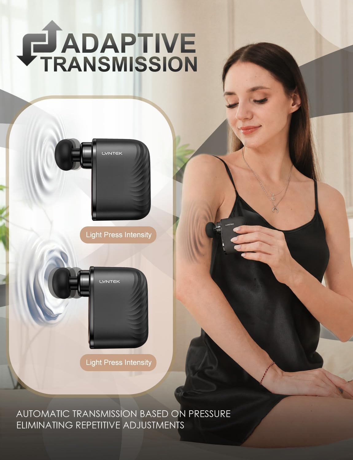 Mini Massage Gun - Small Handheld Muscle Massager with Percussion Deep Tissue, 5 Adjustable Vibration Frequency & 3 Interchangeable Heads - Portable Pocket Massage Gun for Gym, Travel, Office