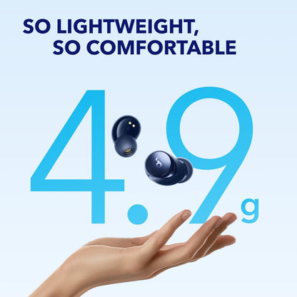 Soundcore by Anker Space A40 Auto-Adjustable Active Noise Cancelling Wireless Earbuds, Reduce Noise by Up to 98%, 50H Playtime, Comfortable Fit, App Customization, Wireless Charge (White)