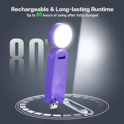 VAVOFO USB Rechargeable Book Light, Blue Light Blocking, Amber Clip-On Bookmark Shaped Reading Light, Eye Care 6 LEDs With 9 Lighting Modes for Bookworms (Grey)