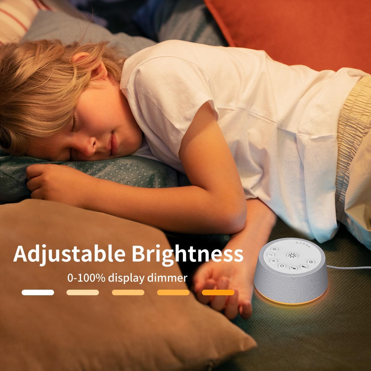 SoundLegend Sleep White Noise Sound Machines 32-Level Volume 30 Sounds 12 Colors Light 5 Timers Adjustable Light Brightness Compact for Everyone Travel Gift Memory Function