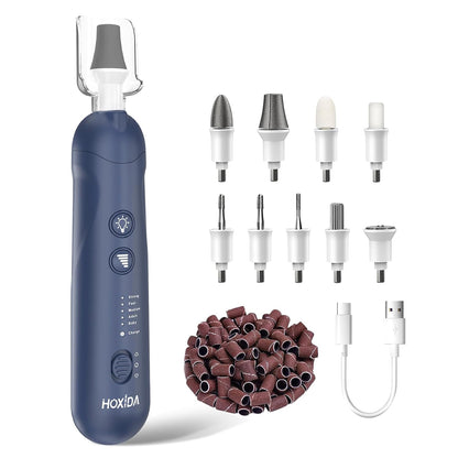 Hoxida Manicure Pedicure Kit, Professional Nail Grinder for Senior Thick Toenail, Cordless Electric Nail File, 5 Speeds Pedicure Tools for feet Callus Remover, Nail Drill for Women Hand Feet Care