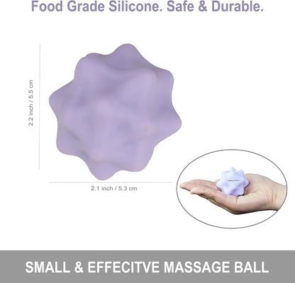 Small Spiky Massage Ball Trigger Point Massage Tool. Solid Bumpy Massager Balls for Deep Tissue Myofascial Release Hand Foot Plantar Fasciitis Pain Relief Knots Acupoint Yoga Fitness. 2.2×2.1in (Blue)