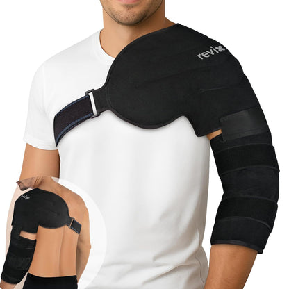 REVIX Arm Ice Pack Wrap for Pitchers – Shoulder and Elbow Ice Pack Reusable Cold Therapy Wrap for Baseball Pitcher Arm Recovery, Adjustable Compression Sleeve for Athelete Post-Workout Muscle Relief
