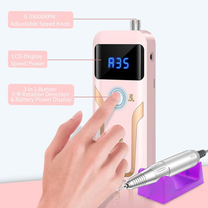 MOCOWIND Portable Nail Drill Professional 35000 RPM, Electric Nail E File