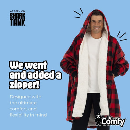 THE COMFY Original | From Shark Tank | Patented | Oversized Sherpa Wearable Blanket Hoodie| Gift for Women & Men | One Size