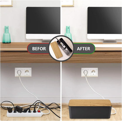 Tuwechen Cable Management Box, Large Cable Organizer Box to Hide Wires