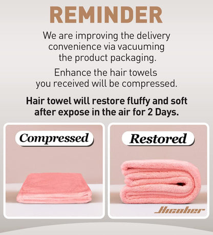 Hicober Microfiber Hair Towel Wrap, Fast Drying Hair Towels for Women, Soft Lightweight Quick Dry Turban for Curly & Long Hair–3 Pack(Blue/Grey/Pink)