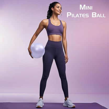 Pilates Ring Set: 35cm Magic Circle with Dual Padded Handles, Pilates Mini Ball, and Resistance Bands (15, 25, 35 lbs) for Strength, Flexibility, Stability, and Body Toning