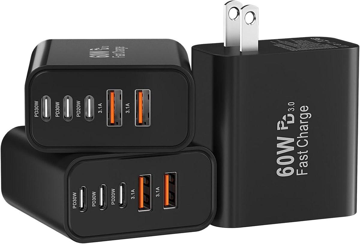 USB C Charger Block Fast Charging, 60W Phone Charger USBC Wall Plug Adapter