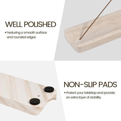 Koville Marble Incense Holder, Incense Holder for Sticks, Incense Sticks Holder Ash Catcher for Meditation Yoga SPA, Natural Stone Incense Burner, Home Table Decor (Grey)