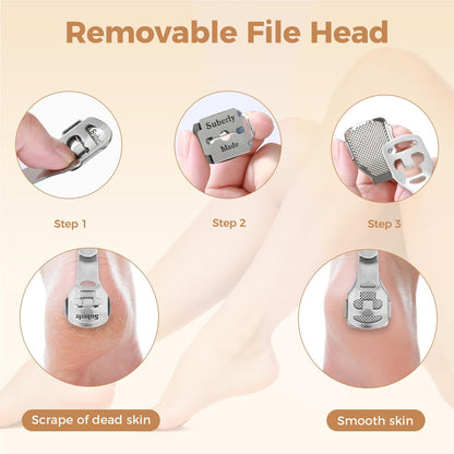 Foot File Foot Scrubber Pedicure - Callus Remover for Feet Easkep Professional Grater Rasp Foot Scraper Corns Callous Removers Cracked Dead Skin Remover for Dry and Wet Feet (Golden)