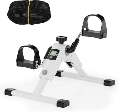 MOMODA Under Desk Bike Pedal Exerciser with LCD Display Portable Mini Exercise Bike for Arm and Leg