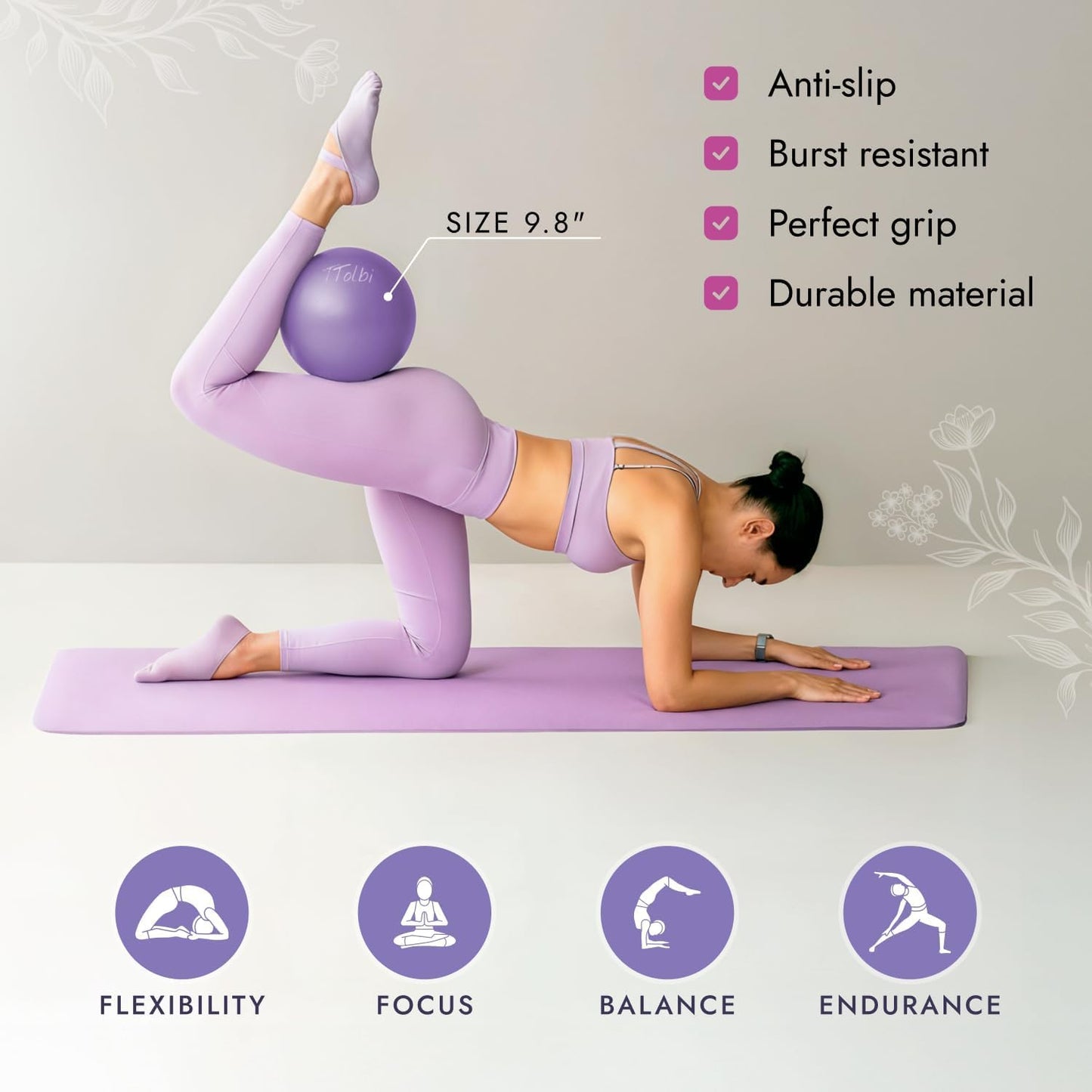 Pilates Ring and Ball Set with Video Tutorials, 10-in-1 Home Pilates Kit | Complete beginner-friendly workout kit for women to tone, strengthen and improve flexibility, balance and core at home