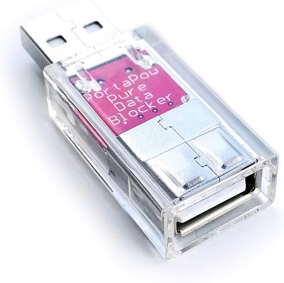 PortaPow USB Data Blocker (White 2 Pack) - Protect Against Juice Jacking
