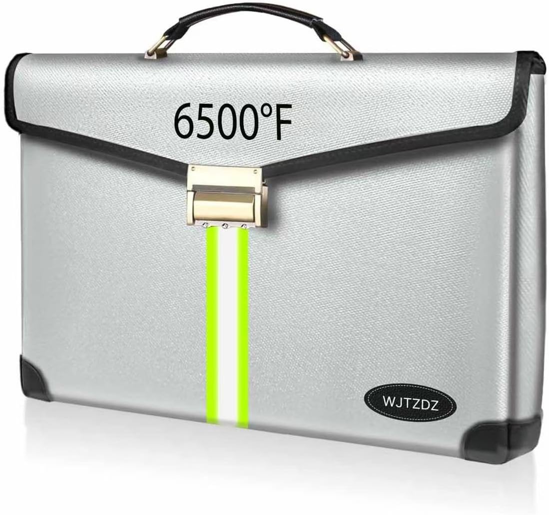 Upgraded Fireproof Money Bag,10 Layers of Heat Insulated Materials 6500°F