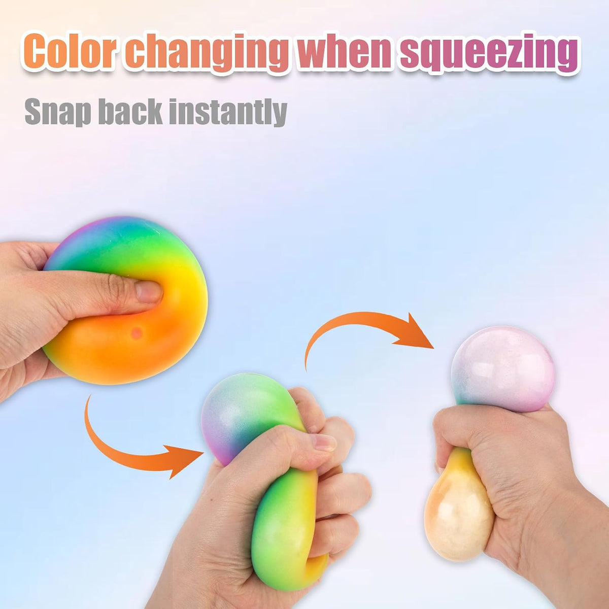 LOVESTOWN 5PCS Stress Balls for Adults, Sensory Squishy Squeeze Ball Toys