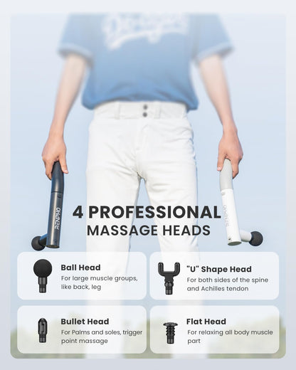 RENPHO Extend Massage Gun, Electric Handheld Massage Gun Deep Tissue, Portable Mini Massage Guns Type-C Charging, Percussion Massager for Neck and Back, Gifts for Women/Men