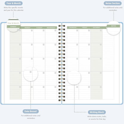 Undated Weekly Planner, Weekly To Do List Notebook, A5 Daily Planner | Office School Supplies, Spiral Binding, Inner Pocket, Goal, Organizer, Habit Tracker