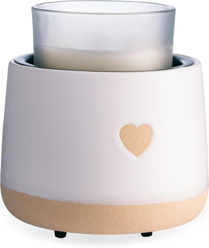 Candle Warmers ETC. Illumination Fragrance Warmer- Light-Up Warmer for Warming Scented Candle Wax Melts and Tarts or to Freshen Room, White Harmony