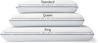 Weekender Cooling Gel Memory Foam Pillow for Sleeping – King Size, Ventilated Cooling Pillow for Side & Back Sleepers, Neck & Shoulder Support, Medium Firm, Washable Cover