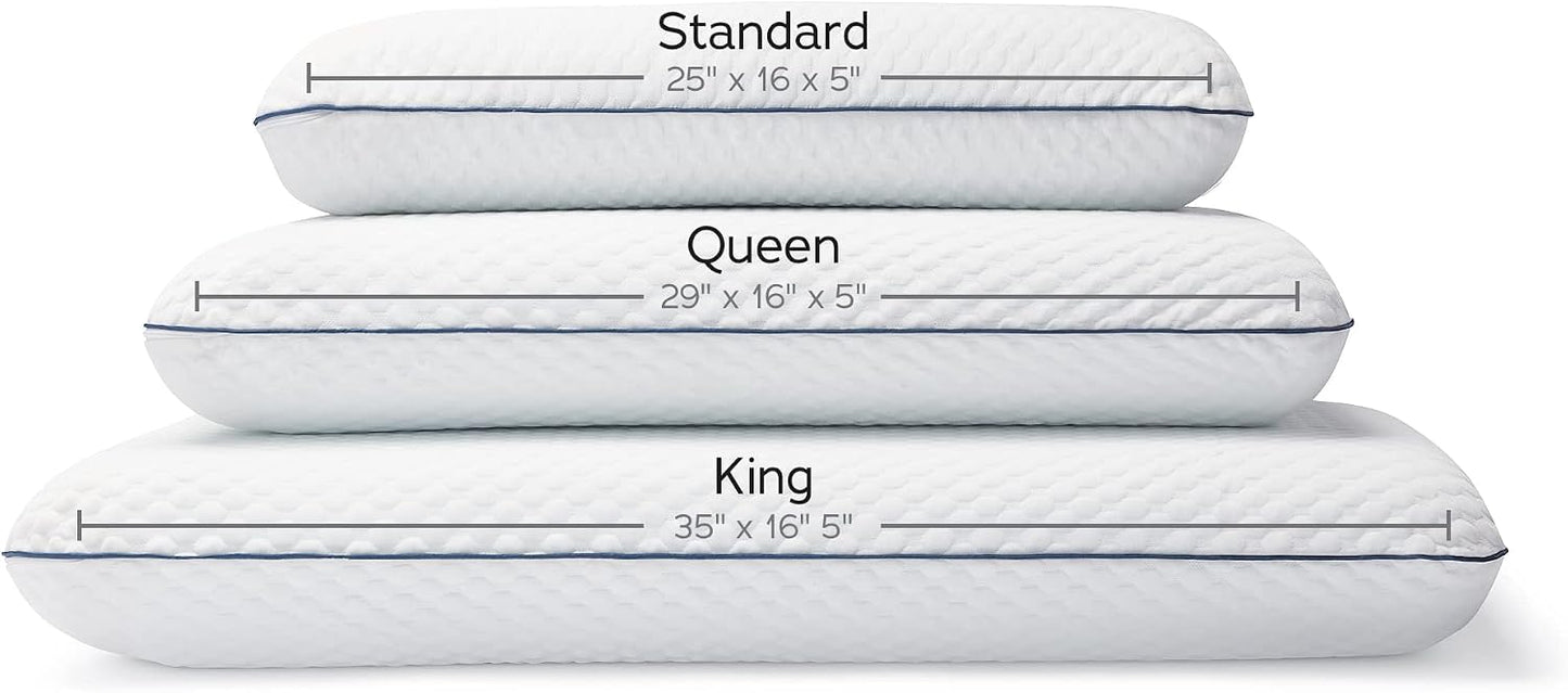 Weekender Cooling Gel Memory Foam Pillow for Sleeping – King Size, Ventilated Cooling Pillow for Side & Back Sleepers, Neck & Shoulder Support, Medium Firm, Washable Cover