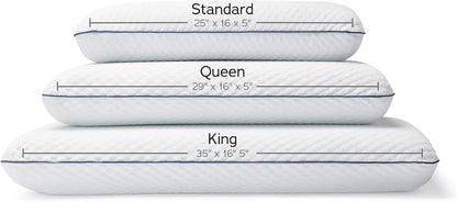 Weekender Cooling Gel Memory Foam Pillow for Sleeping – King Size, Ventilated Cooling Pillow for Side & Back Sleepers, Neck & Shoulder Support, Medium Firm, Washable Cover
