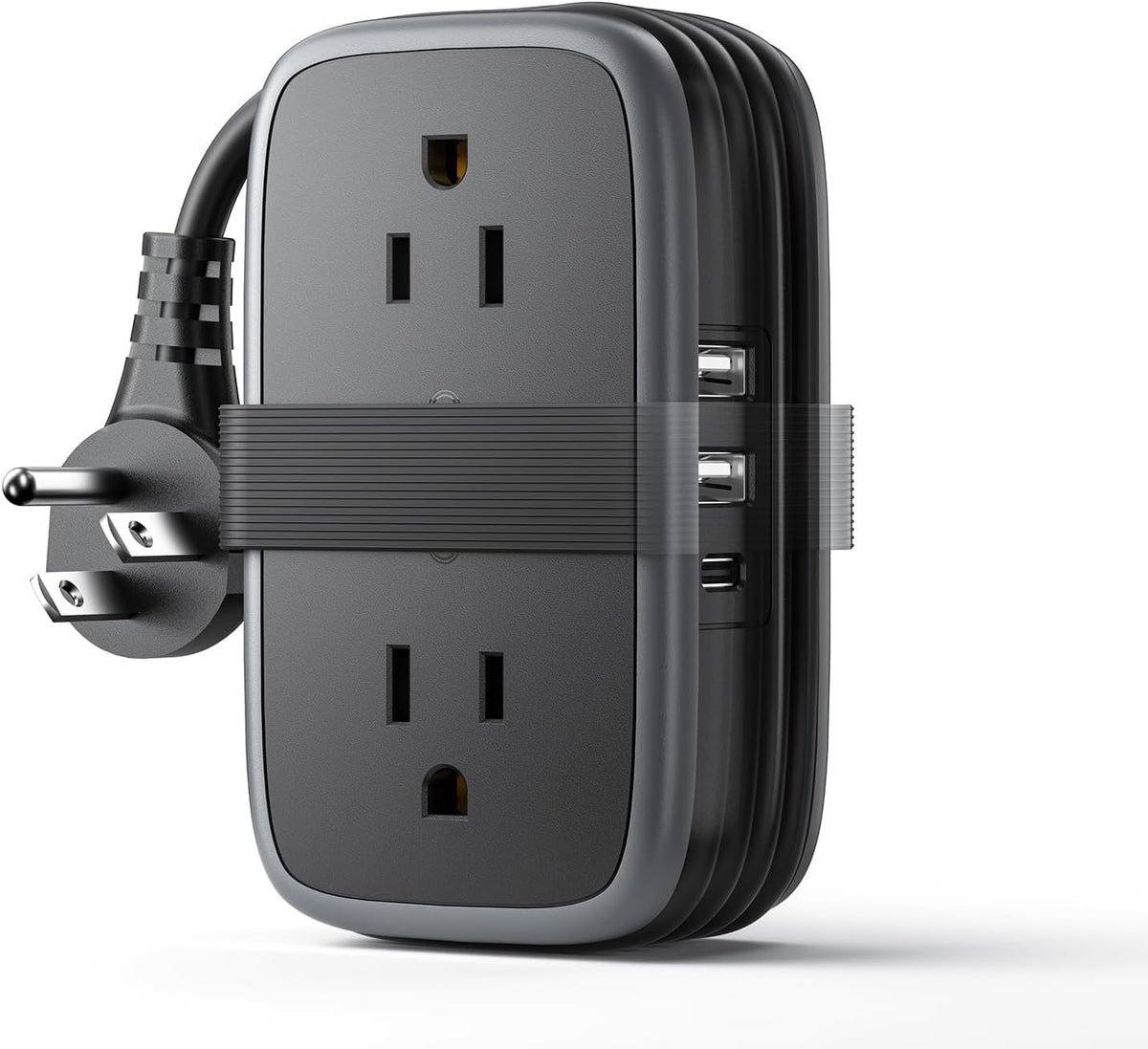 NTONPOWER GAN Ultra 65W USB Charging Station, 7 in 1 Travel Power Strip with 3 Outlets 4 USB (2 USB C), Extension Cord 4ft, Travel Essentials, Cruise Power Strip Compatible with MacBook, iPhone, White
