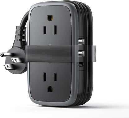 NTONPOWER GAN Ultra 65W USB Charging Station, 7 in 1 Travel Power Strip with 3 Outlets 4 USB (2 USB C), Extension Cord 4ft, Travel Essentials, Cruise Power Strip Compatible with MacBook, iPhone, White