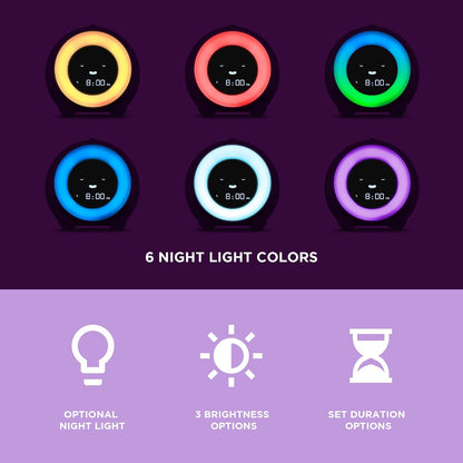 LittleHippo Mella: Kids Alarm Clock, Ready to Rise Children's Sleep Trainer, Night Light, Sound Machine and OK to Wake for Toddlers and Kids - Arctic Blue (Updated 2025)